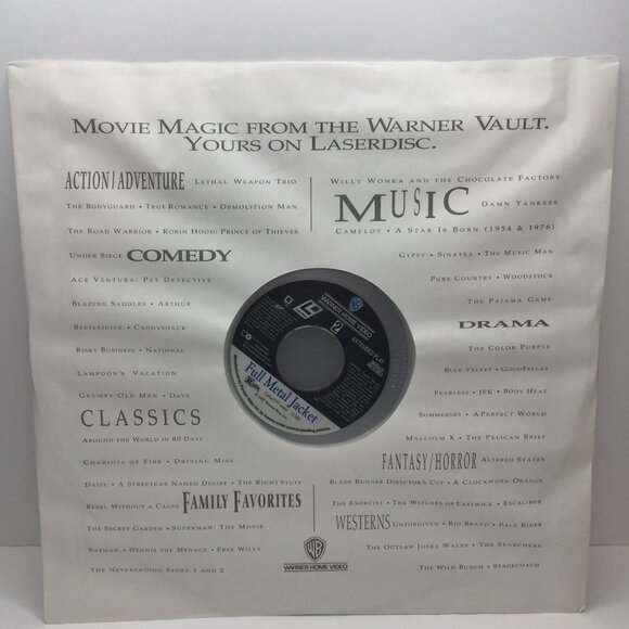 Full Metal Jacket Stanley Kubrick Laser Disc Best War Movie Modine Baldwin Ermey - Picture 10 of 10